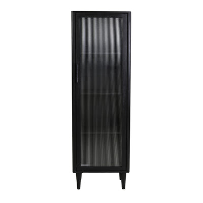 Malibu Chic Cabinet with Glass and Black Wood