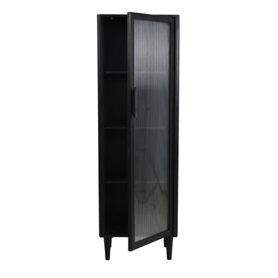 Malibu Chic Cabinet with Glass and Black Wood