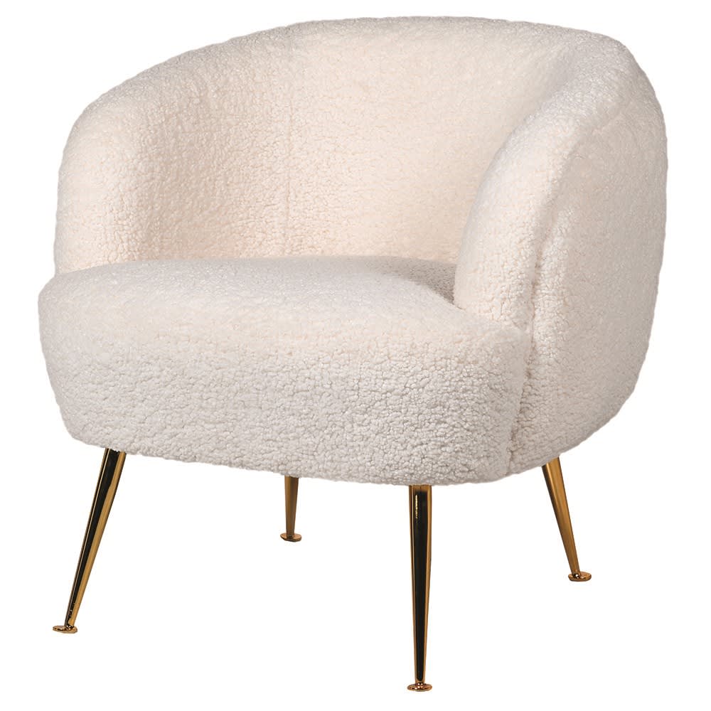 Marilyn Club Chair with Golden Metal Legs