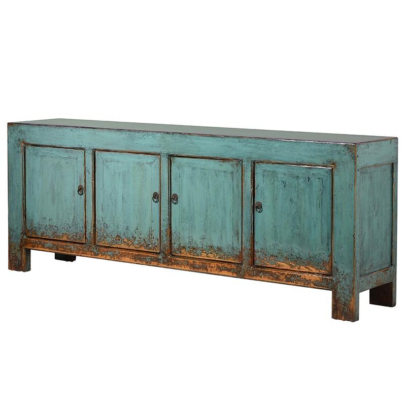 Extra Large Lingbao Four Door Turquoise Sideboard Cabinet