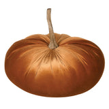 Medium Decorative Velvet Pumpkin in Light Orange - Excess Stock