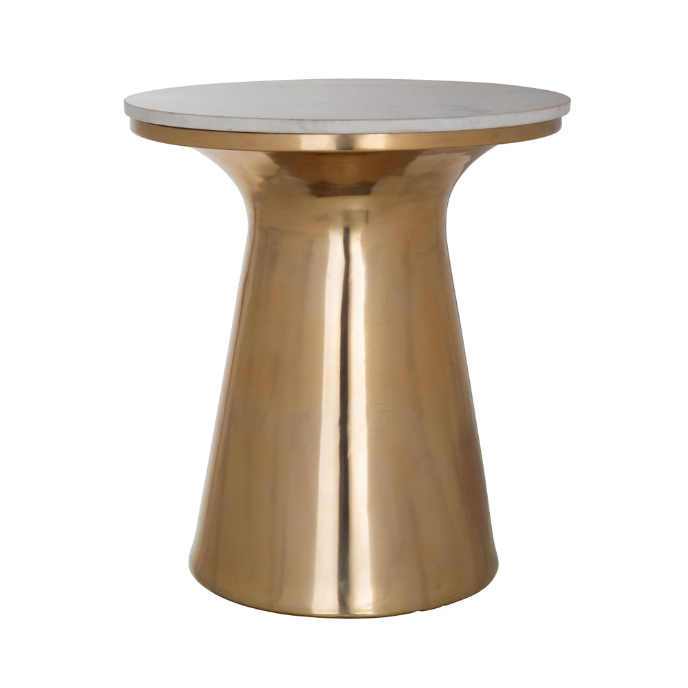 Richmond Interiors Jackson End Table with Stone Top and Aluminium Base