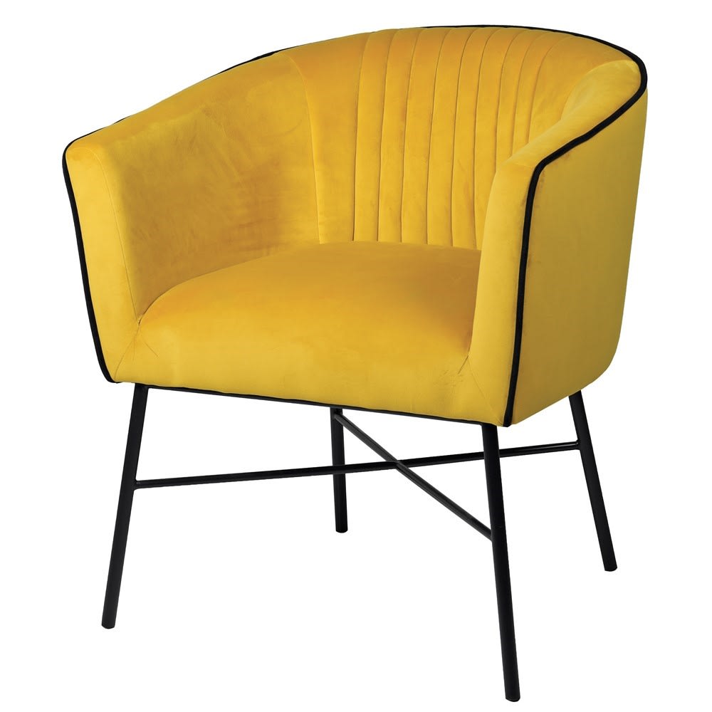 Meryl Club Chair with Illuminating Yellow Fabric