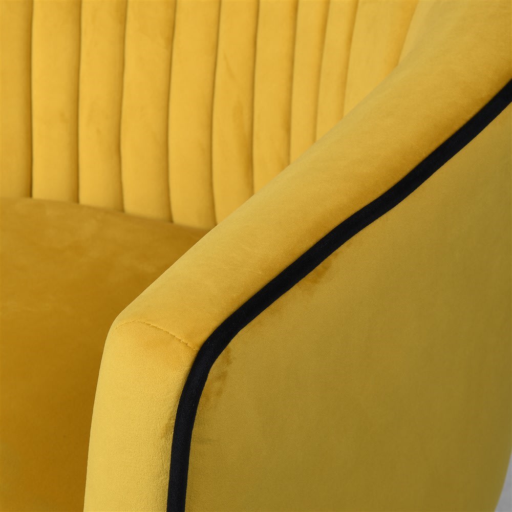 Meryl Club Chair with Illuminating Yellow Fabric