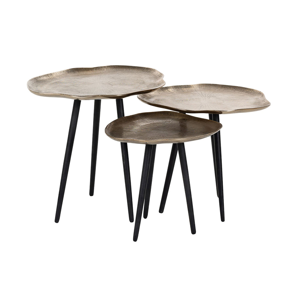 Richmond Interiors Volenta Coffee Tables in Aluminium – Set of 3