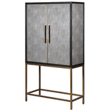 Dellora Wine Cabinet in Oak and Faux Shagreen