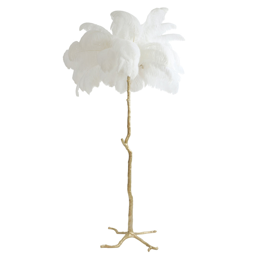 Olympia White Feathered Floor Lamp