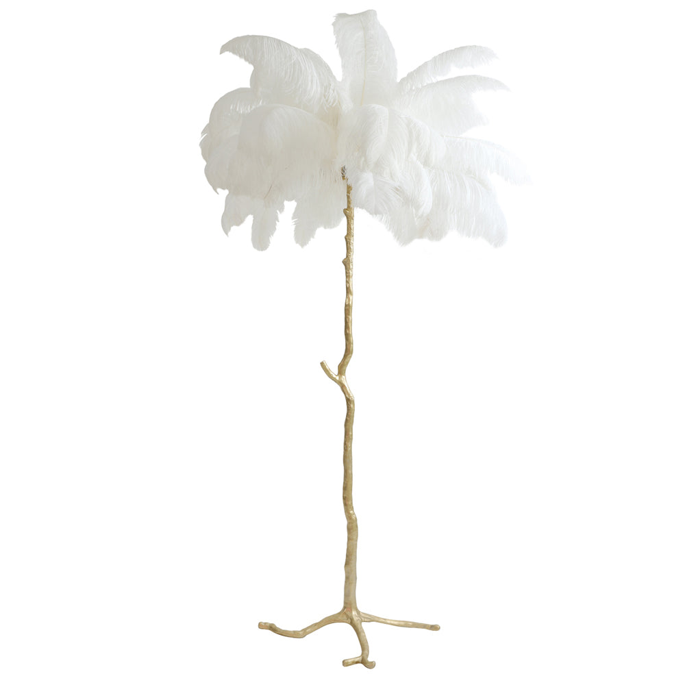 Olympia White Feathered Floor Lamp