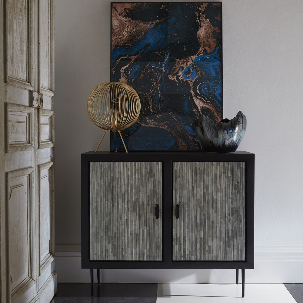 Palermo Iron Cabinet with Bone Inlay
