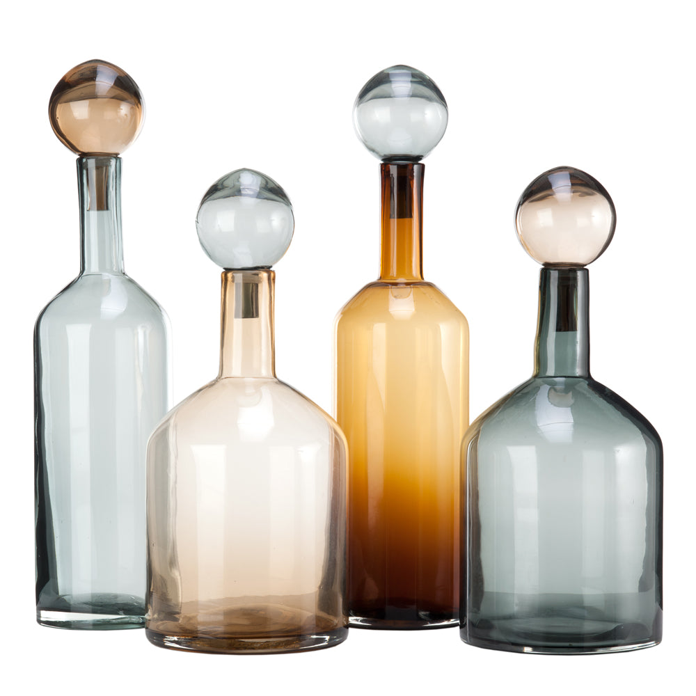 Pols Potten Bubbles and Bottles Chic Mix in Coloured Glass – Set of 4