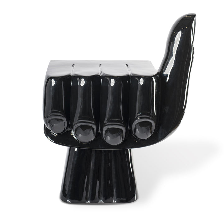 Pols Potten Fist Chair in Black Lacquered Polyester