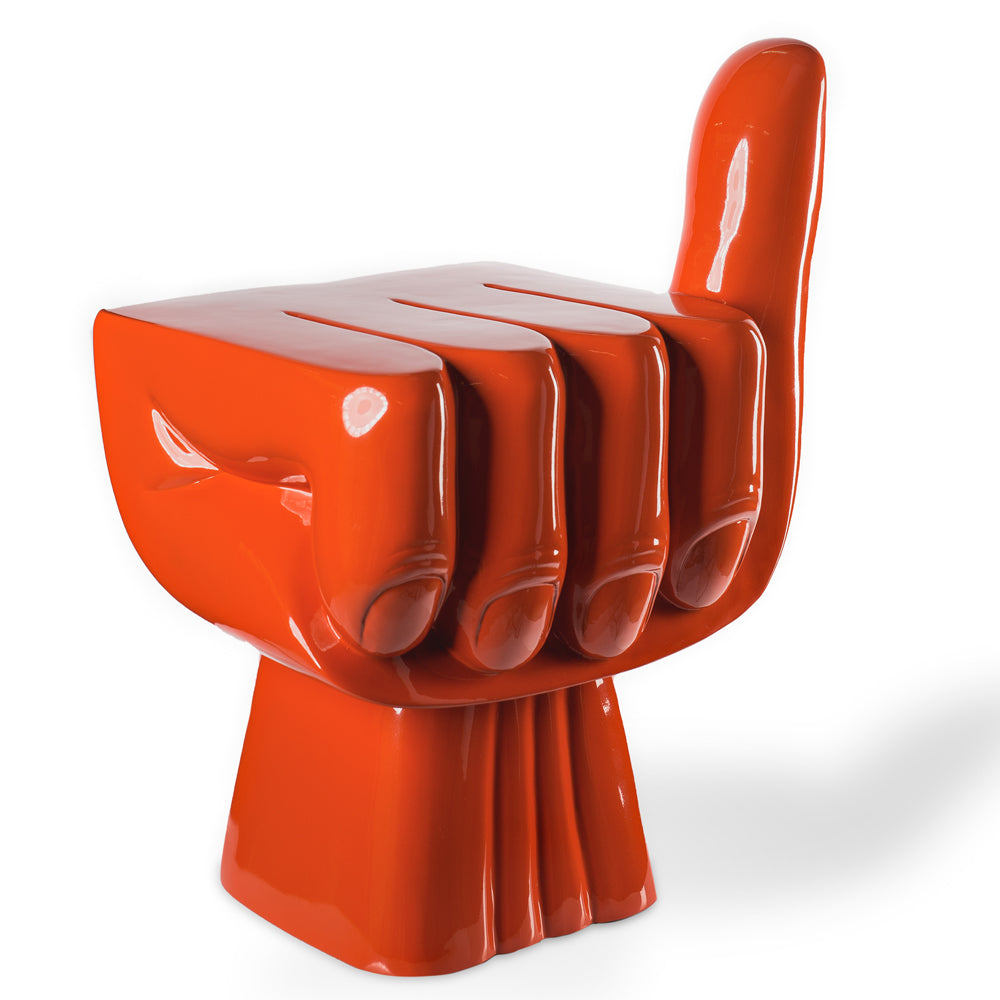 Pols Potten Fist Chair in Coral Lacquered Polyester