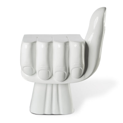 Pols Potten Fist Chair in White Lacquered Polyester