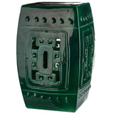 Pols Potten Green Temple Stool with Glazed Stonewear