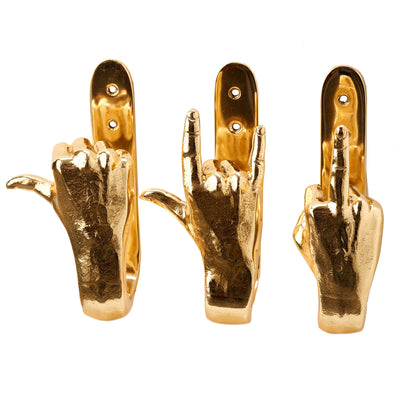Pols Potten Thumbs Up Hand Hook in Gold
