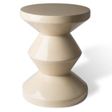 Pols Potten Migg Zig Zag Stool in Beige Lacquered Polyester