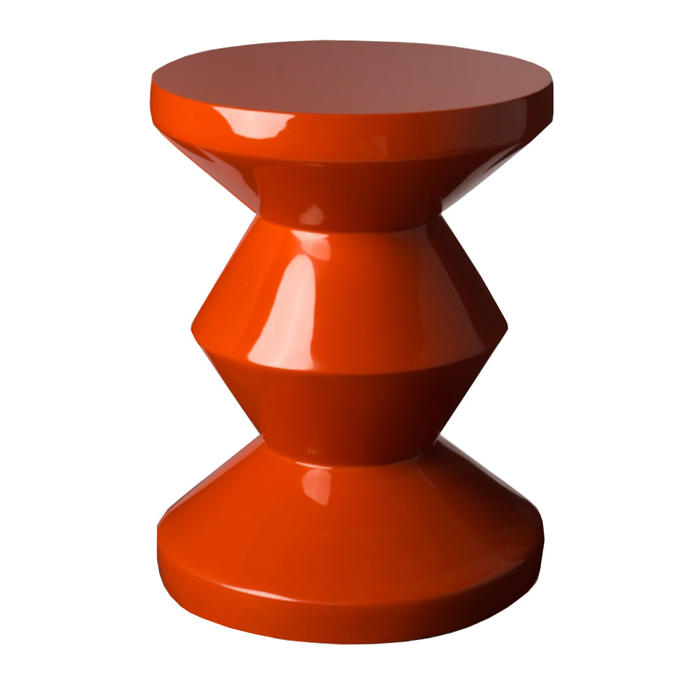 Pols Potten Migg Zig Zag Stool in Coral Red Lacquered Polyester
