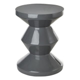 Pols Potten Migg Zig Zag Stool in Concrete Grey Lacquered Polyester
