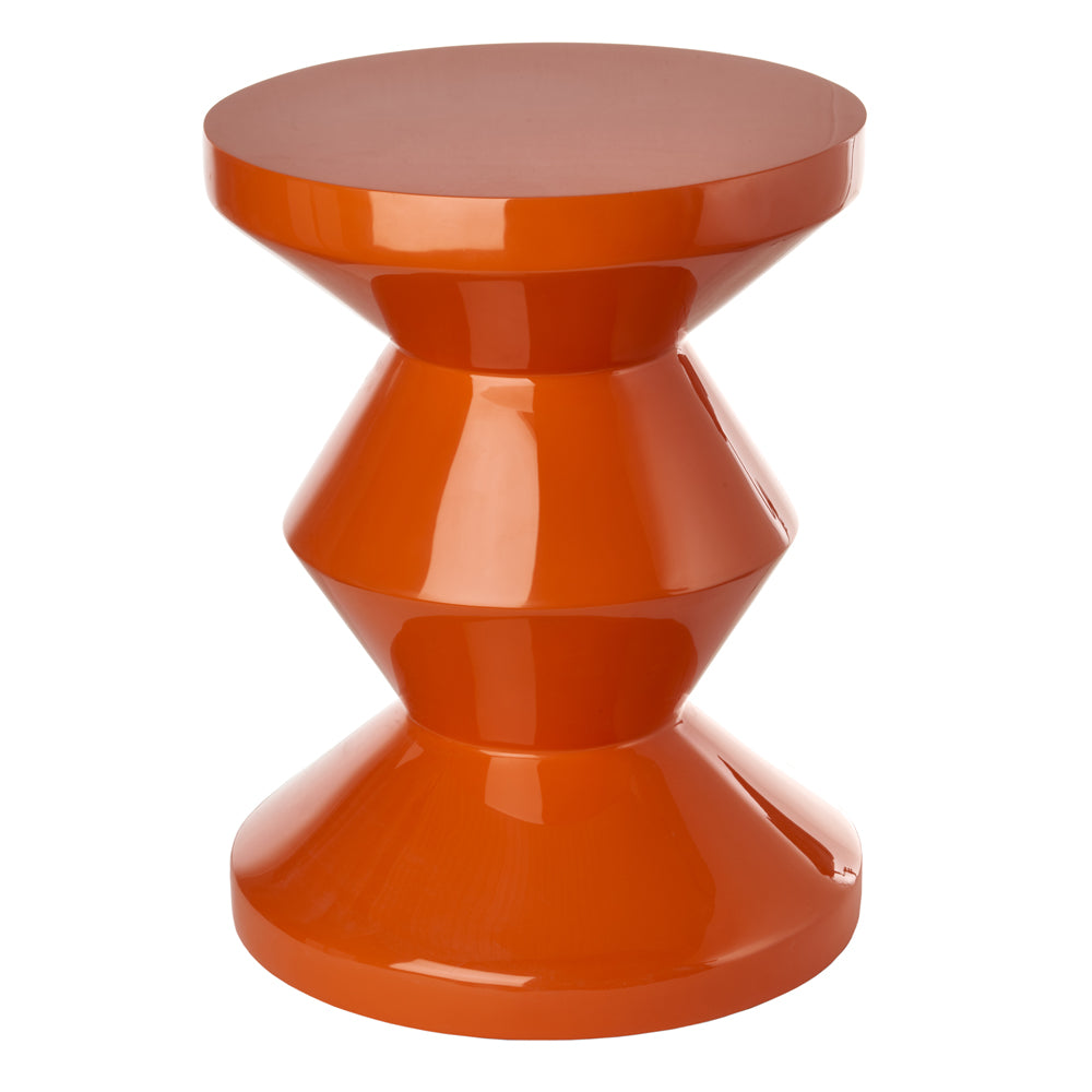 Pols Potten Migg Zig Zag Stool in Orange Lacquered Polyester