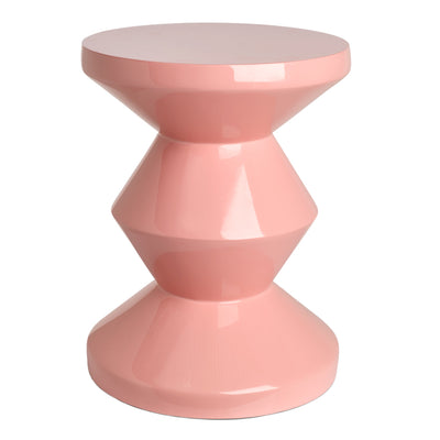 Pols Potten Migg Zig Zag Stool in Light Pink Lacquered Polyester