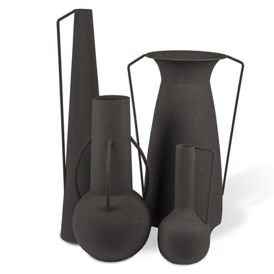 Pols Potten Roi Roman Vases in Black – Set of 4
