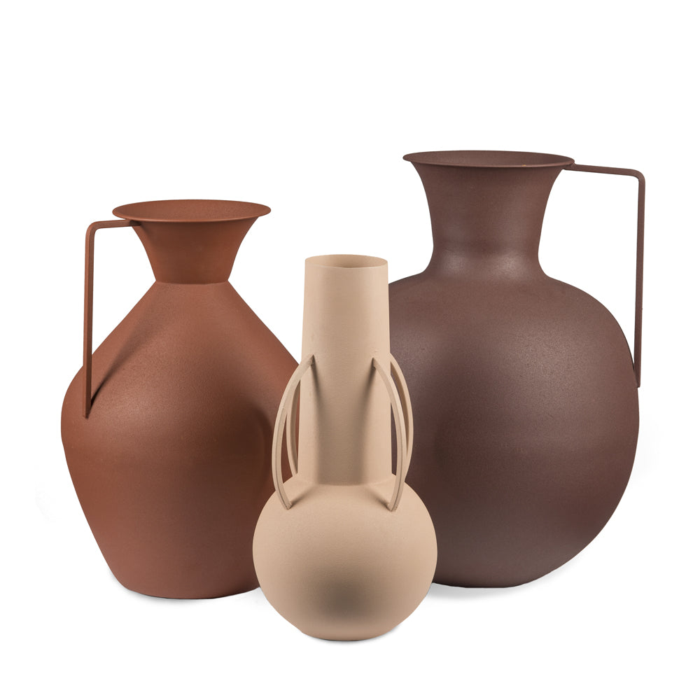 Pols Potten Roman Vases with Powder Coated Iron – Set of 3
