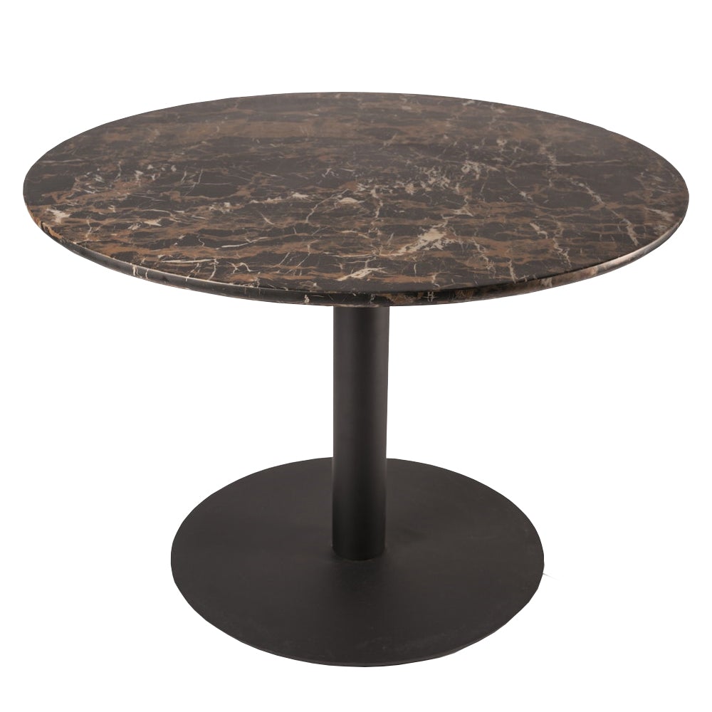 Pols Potten Round Slab Dining Table with Brown Marble Look - Excess Stock