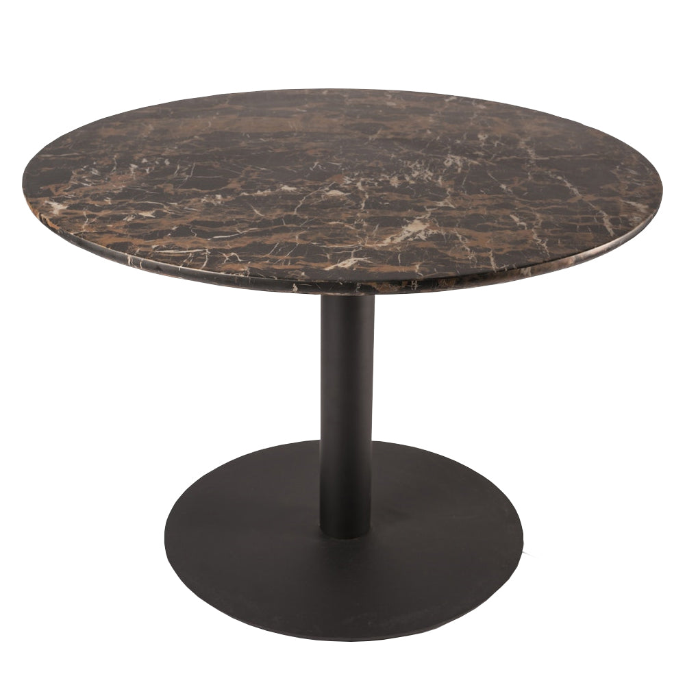 Pols Potten Round Slab Dining Table with Brown Marble Look