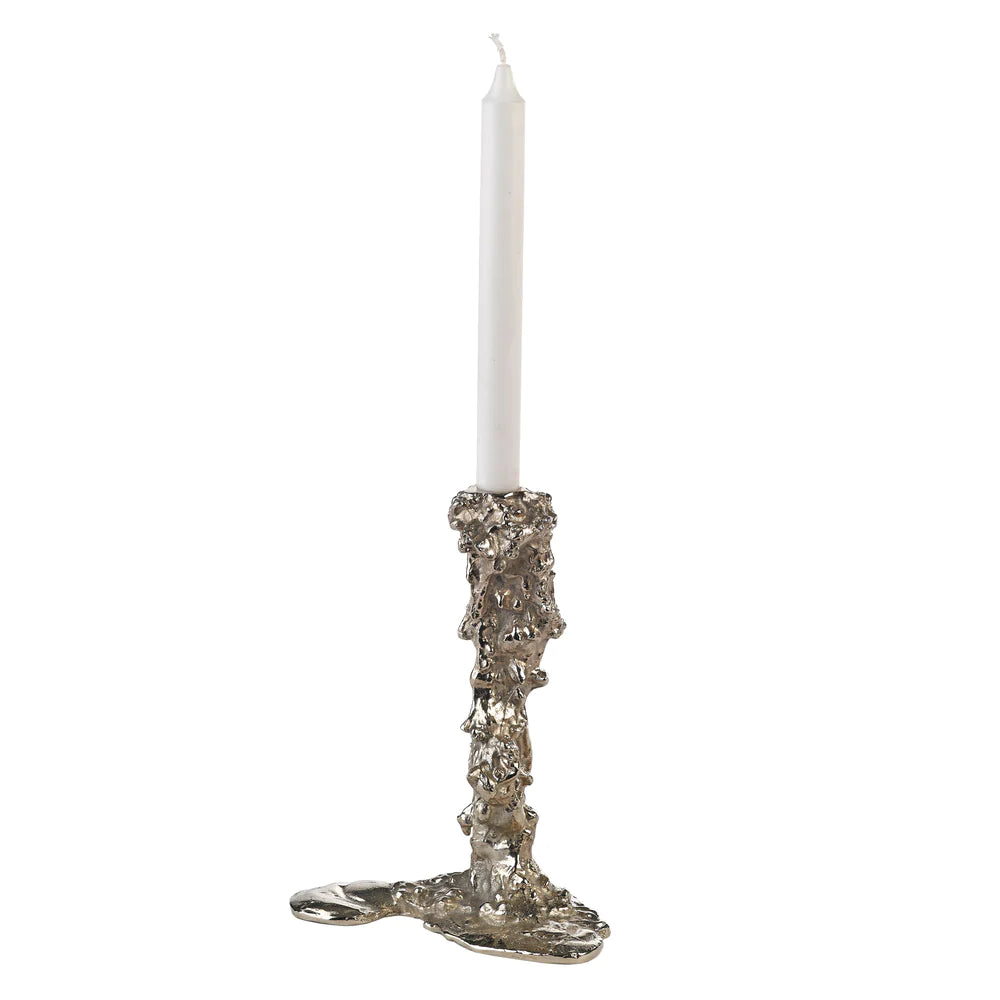 Pols Potten Pascal Smelik Drip Candle Holder in Silver (Large) - Excess Stock