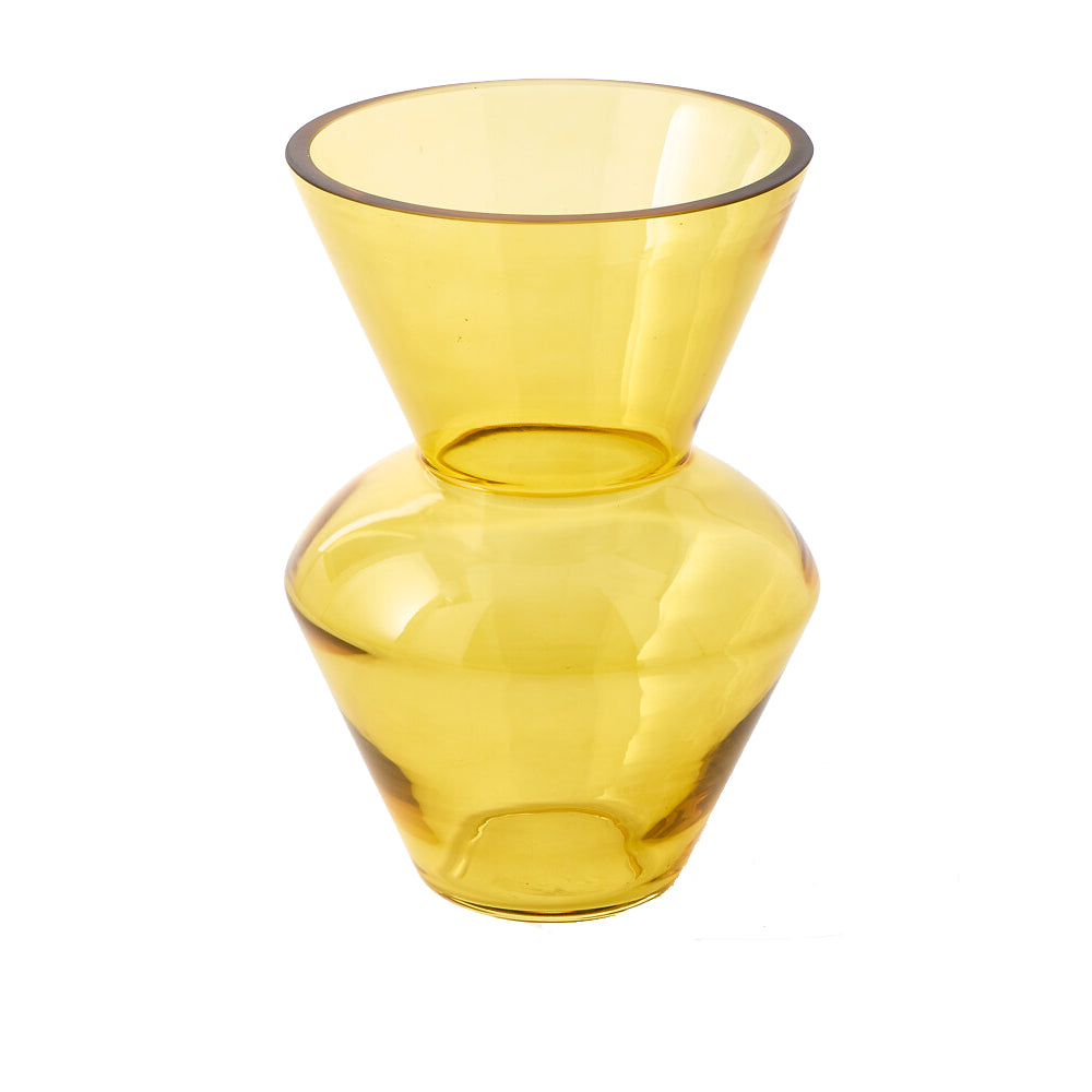 Pols Potten Fat Neck Vase in Yellow Glass