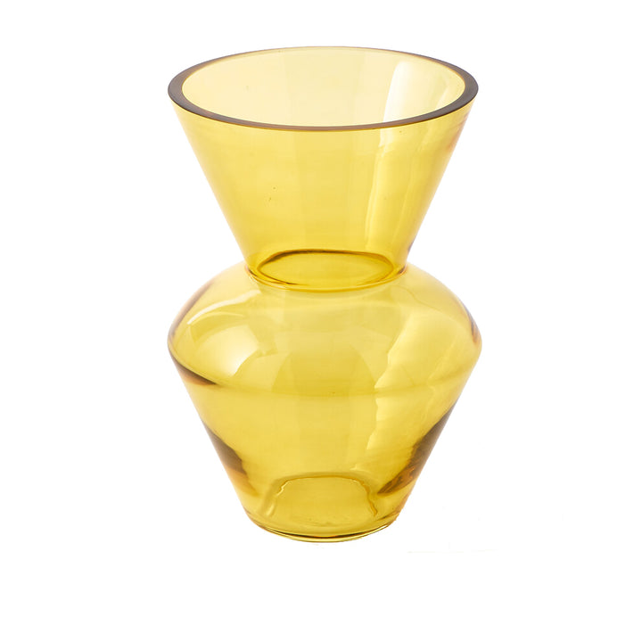 Pols Potten Fat Neck Vase in Yellow Glass