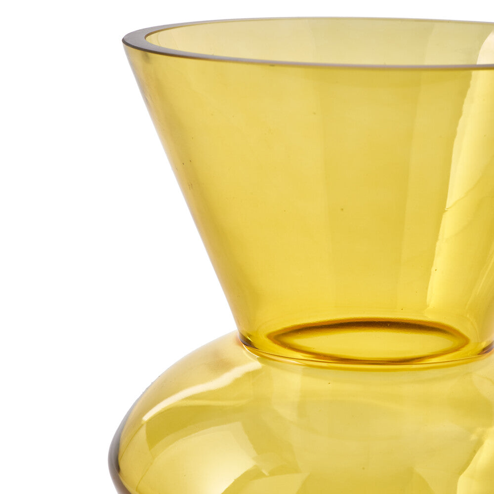 Pols Potten Fat Neck Vase in Yellow Glass