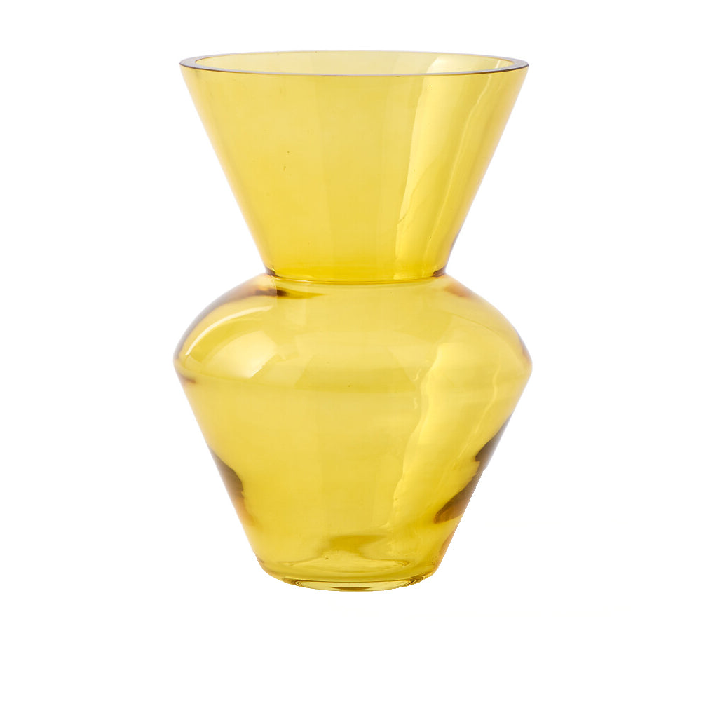 Pols Potten Fat Neck Vase in Yellow Glass