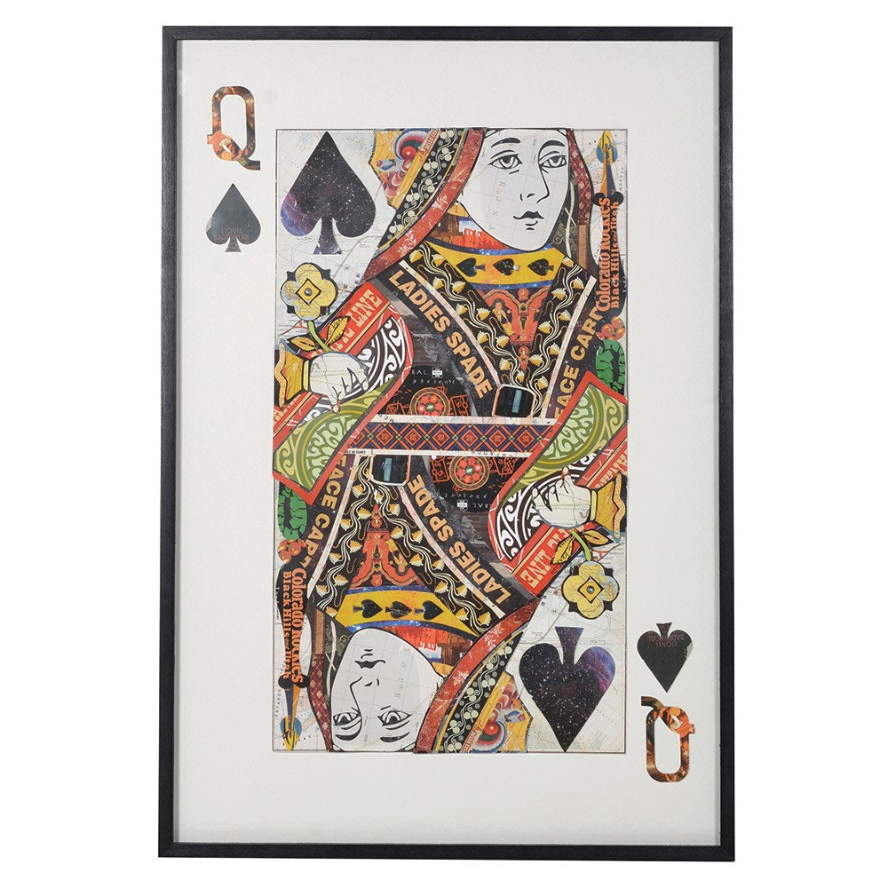 Queen of Spades Framed Collage Artwork
