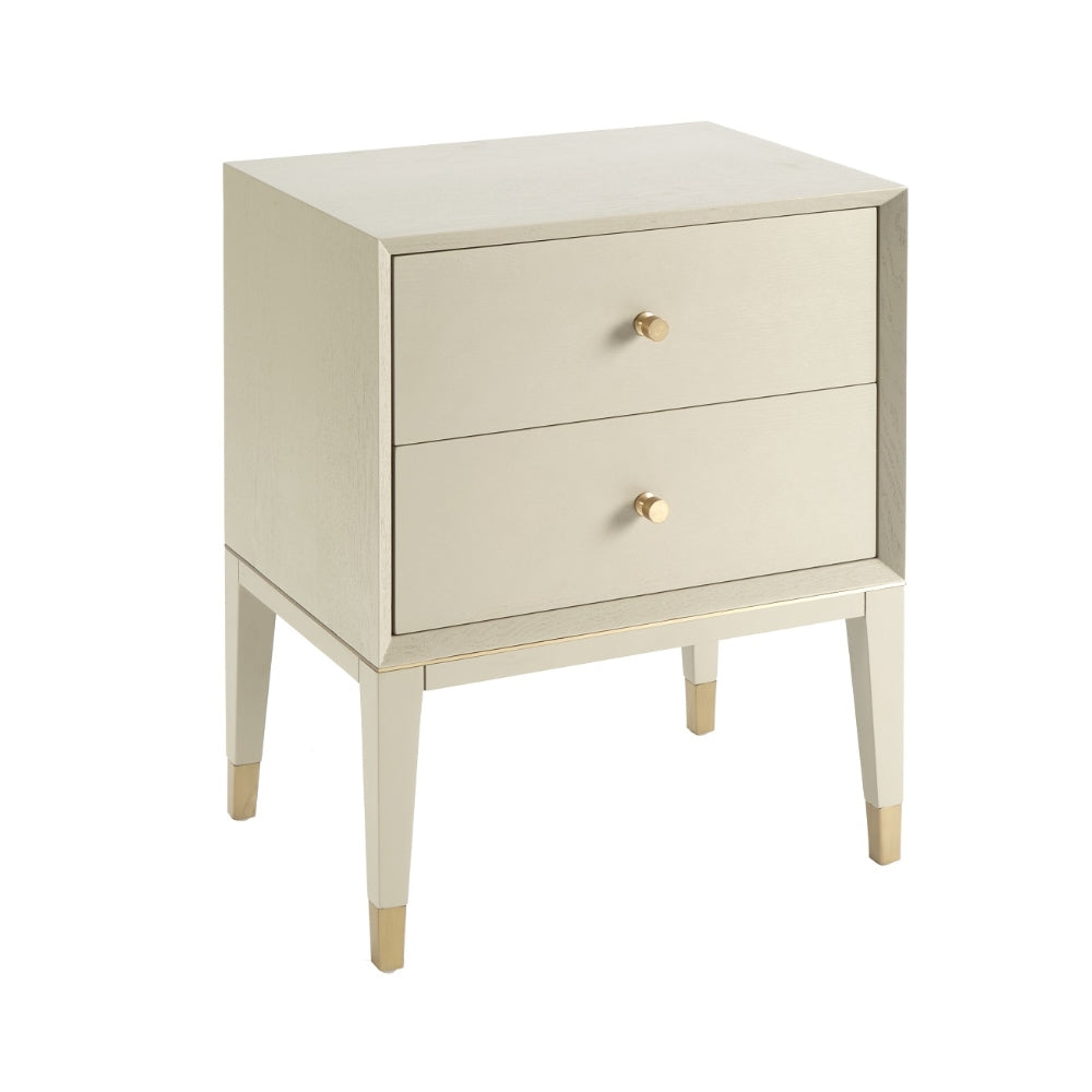 RV Astley Bayeux Side Table in Ceramic Grey with Brass Fittings