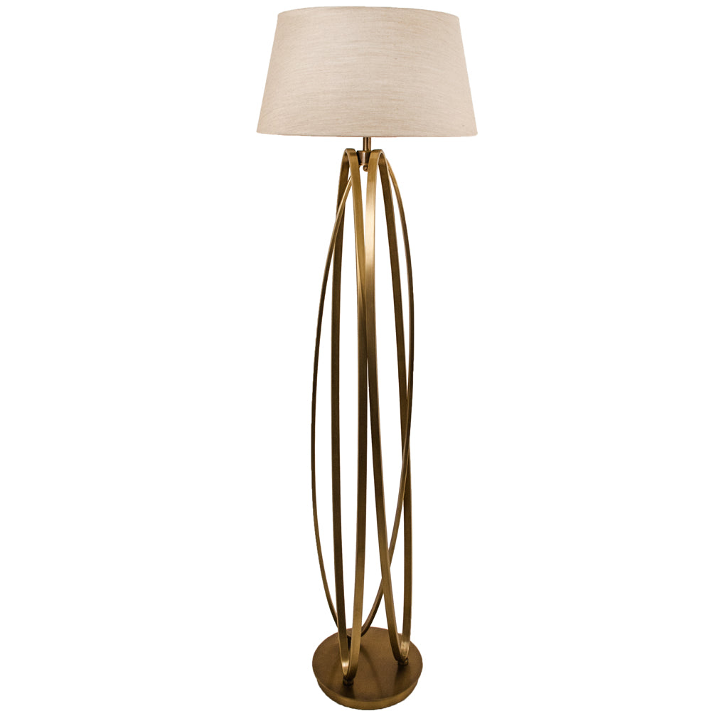 RV Astley Brisa Floor Lamp in Antique Brass