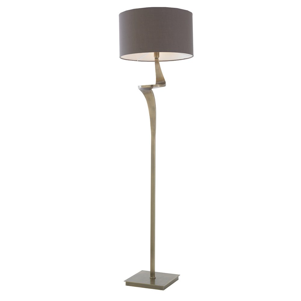 RV Astley Enzo Floor Lamp with Antique Brass Metal Base