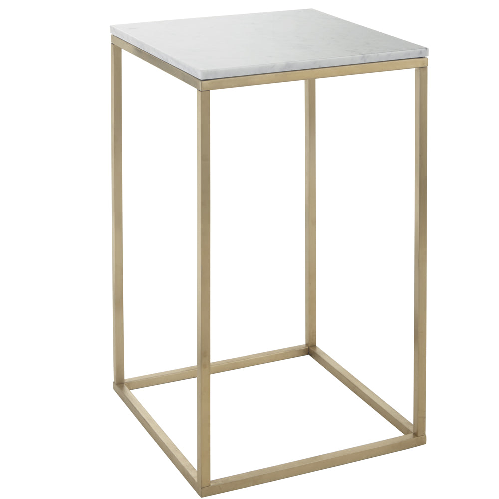 RV Astley Faceby Side Table with White Marble