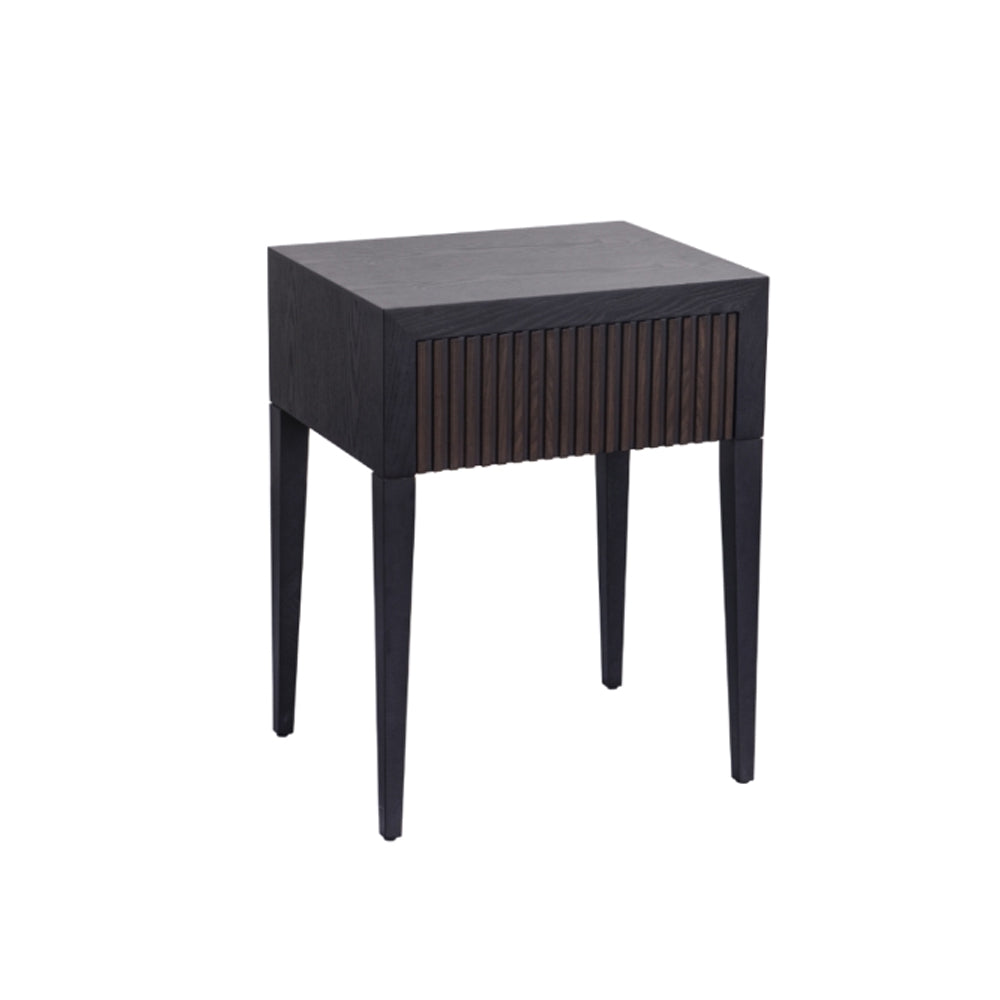 RV Astley Marans Single Drawer Side Table with a Chocolate and Finish