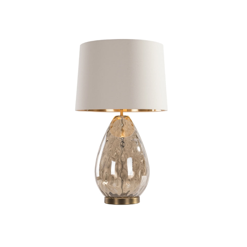 RV Astley Riom Table Lamp with Cognac Glass and Antique Brass