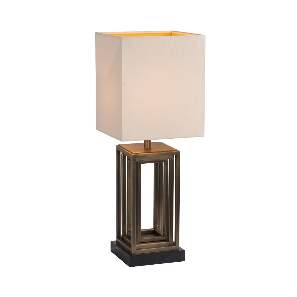RV Astley Savio Table Lamp with Antique Brass and Marble