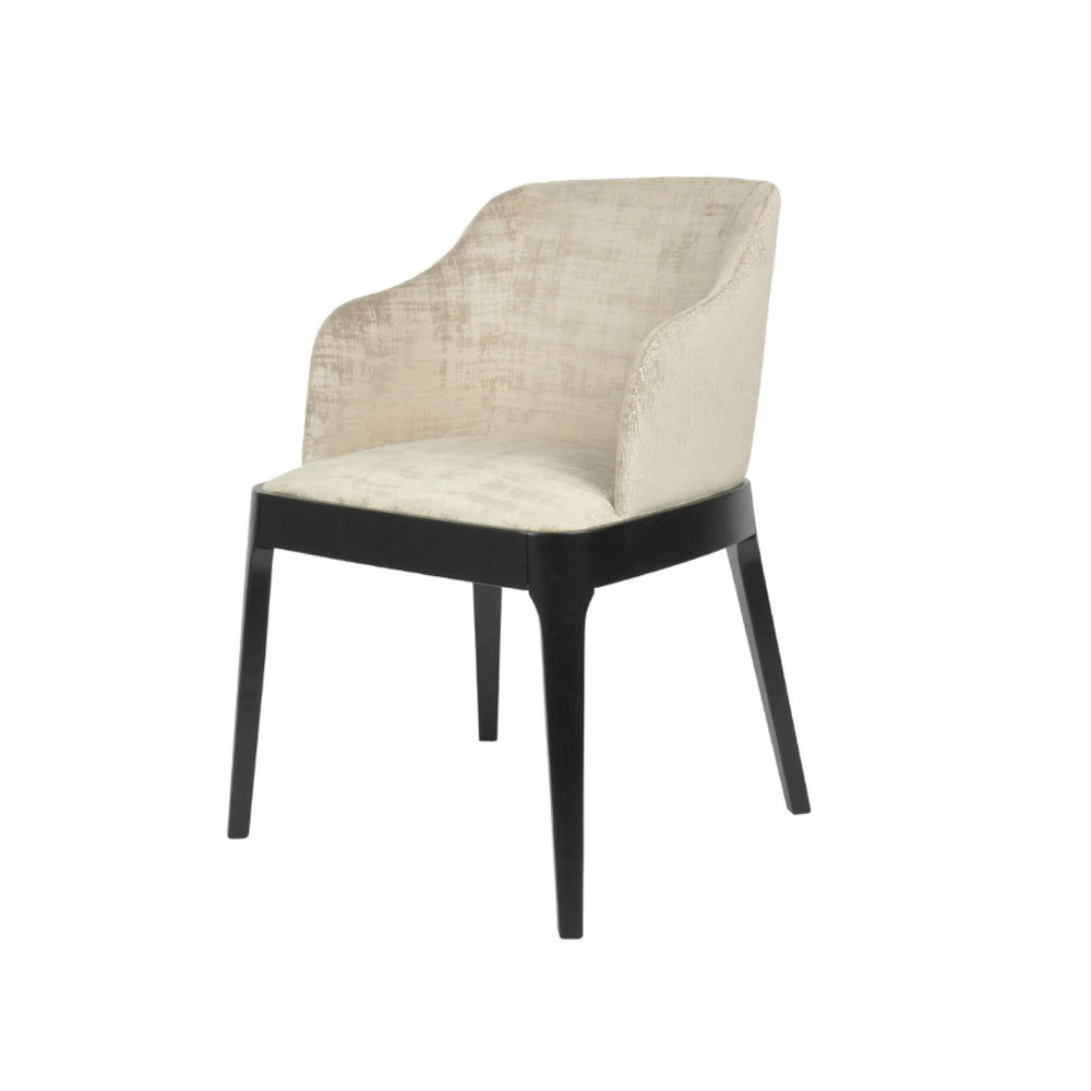 RV Astley Venosa Dining Chair in Natural Velvet and Black Wood