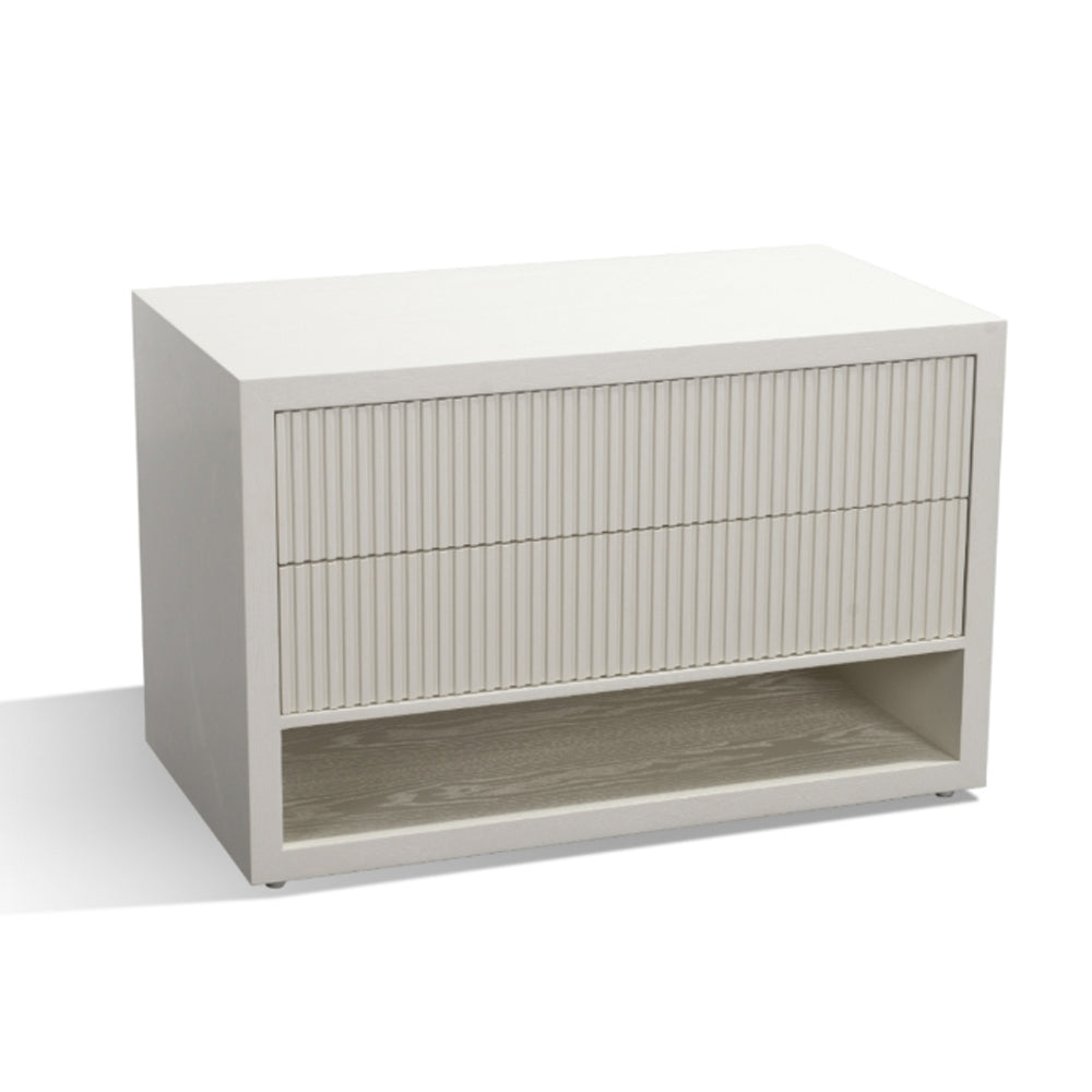 RV Astley Marans Wide Side Table with a White Finish
