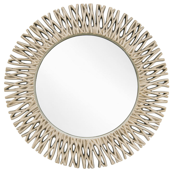 RV Astley Adel Round Mirror in Champagne Silver