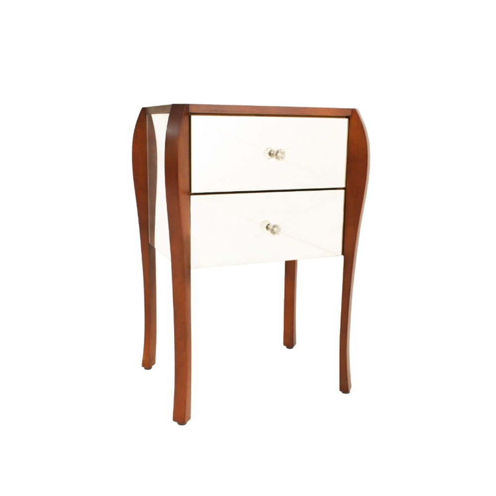 RV Astley Camila Side Table with Mirrored Glass Shropshire Design