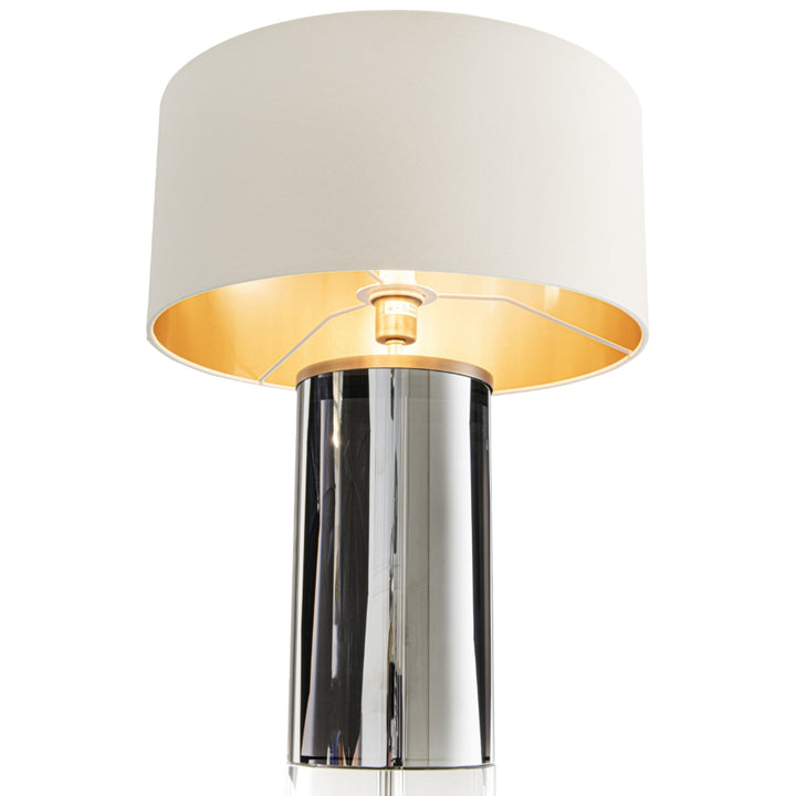 RV Astley Demetre Table Lamp in Polished Nickel and Crystal (Base Only)