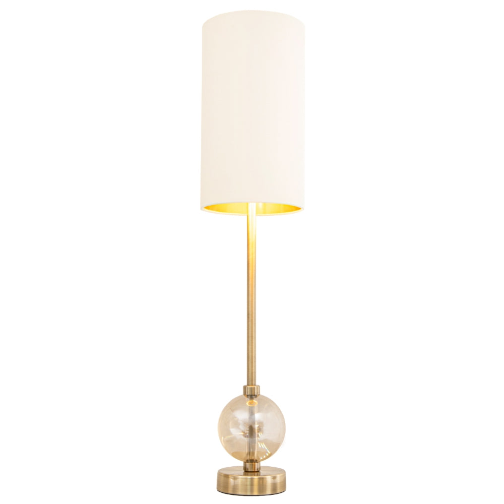 Lisle Tall Cognac Crystal with Antique Brass Table Lamp - RV