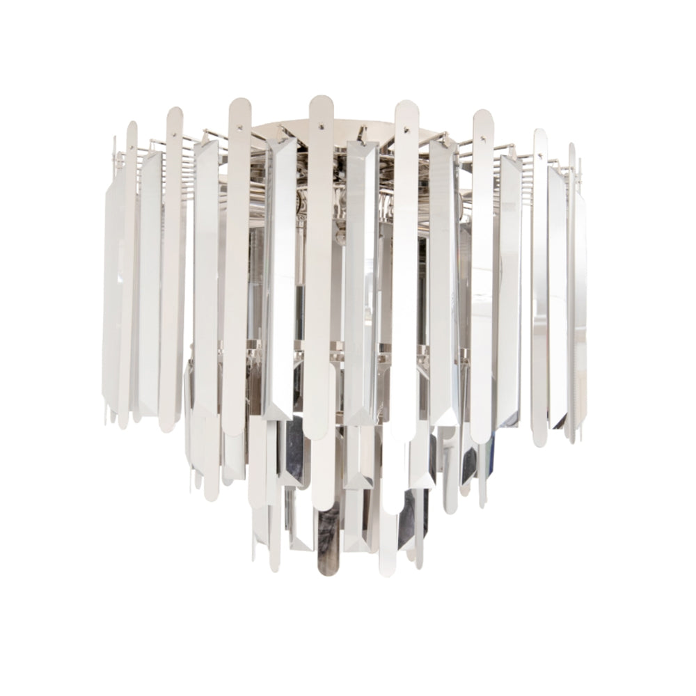 RV Astley Mabel Flush Ceiling Light in Smoked Glass and Polished Nickel – Small