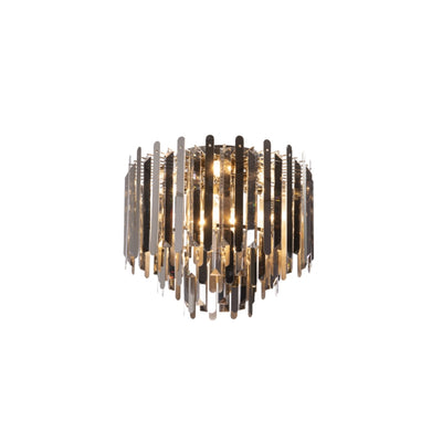 RV Astley Mabel Flush Ceiling Light in Smoked Glass and Polished Nickel – Small