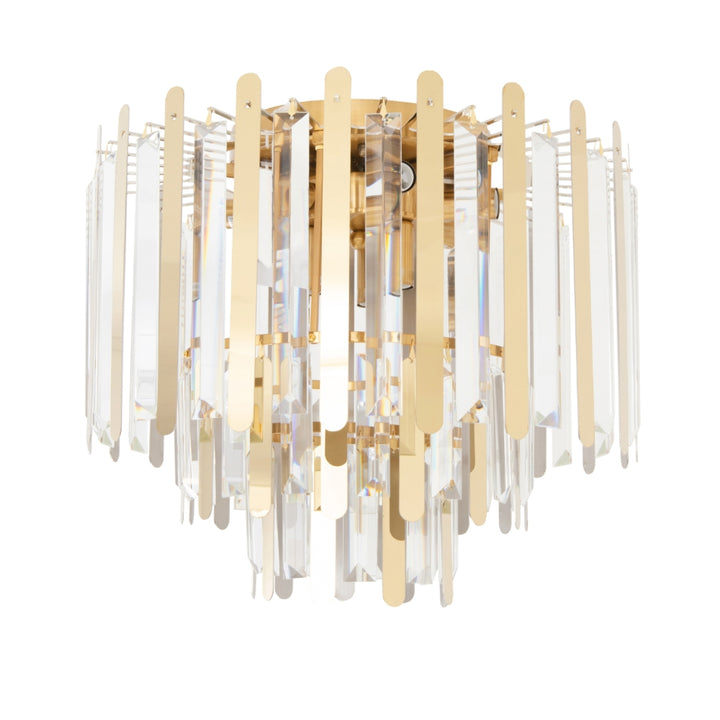 RV Astley Mabel Flush Ceiling Light in Clear Glass and Polished Gold – Small